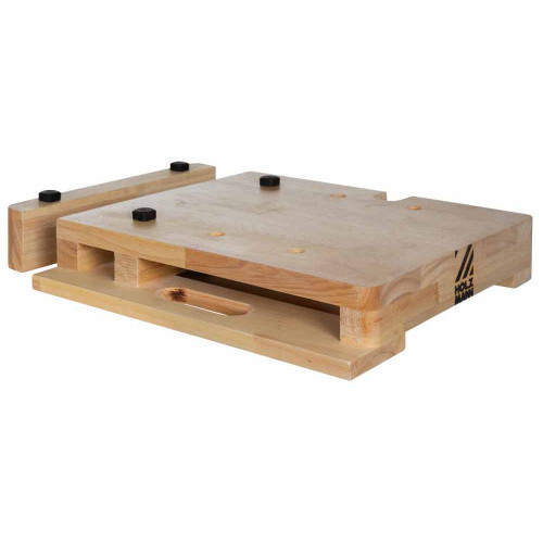 Établi mobile avec étau 360 x 300 mm - plateau bois et poignée de transport - Holzmann