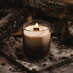 Coffret grande bougie crépitante Candleplace - parfum feu de cheminée - autonomie 60h - TAGU