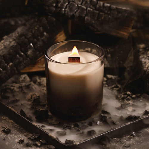 Coffret grande bougie crépitante Candleplace - parfum feu de cheminée - autonomie 60h - TAGU