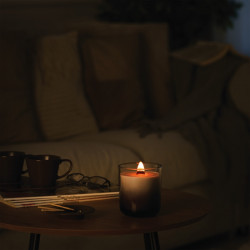 Coffret grande bougie crépitante Candleplace - parfum feu de cheminée - autonomie 60h - TAGU