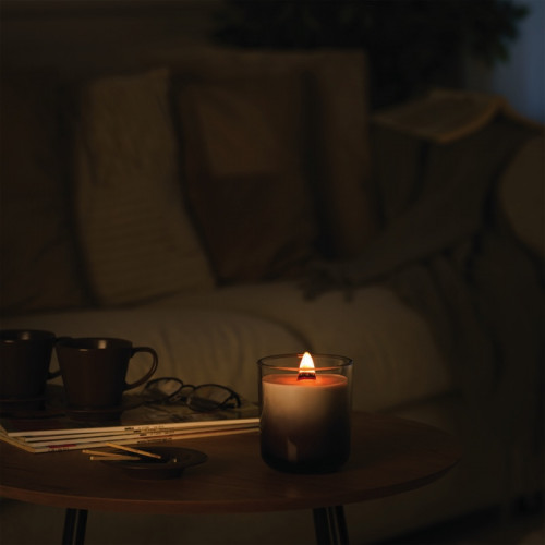 Coffret grande bougie crépitante Candleplace - parfum feu de cheminée - autonomie 60h - TAGU
