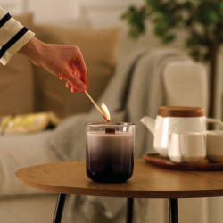 Coffret grande bougie crépitante Candleplace - parfum feu de cheminée - autonomie 60h - TAGU