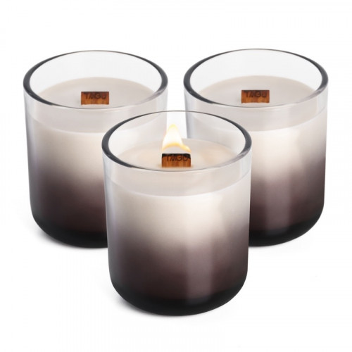 Coffret 3 grandes bougies crépitantes Candleplace - parfum feu de cheminée - autonomie 180h - TAGU
