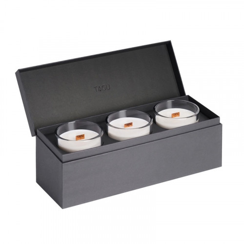 Coffret 3 grandes bougies crépitantes Candleplace - parfum feu de cheminée - autonomie 180h - TAGU