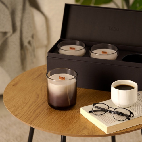 Coffret 3 grandes bougies crépitantes Candleplace - parfum feu de cheminée - autonomie 180h - TAGU