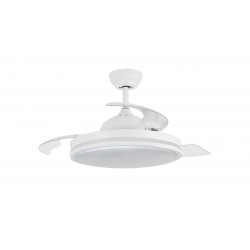 Ventilateur de plafond 122 cm blanc mat - 3 pales avec LED tricolores et télécommande - DLC Home