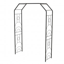 Arche de jardin Art Déco métal noir charbon 234 x 180 x 50 cm - tube carré 20 mm de marque Louis Moulin, référence: J9760400