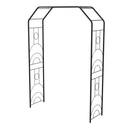 Arche de jardin Art Déco métal noir charbon 234 x 180 x 50 cm - tube carré 20 mm - Louis Moulin