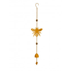 Carillon abeille jaune 17,5 x 6,5 x 92 cm - acier époxy - cloche décorative de marque Louis Moulin, référence: J9761900