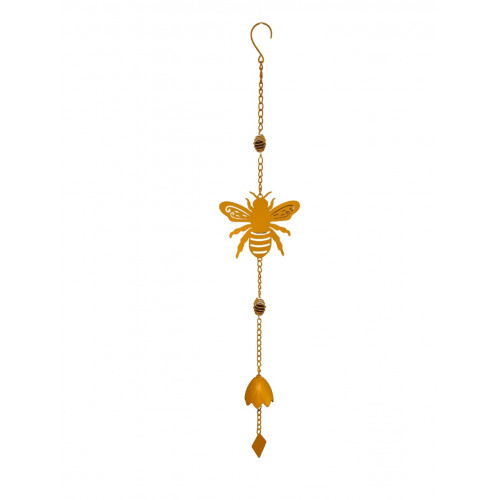 Carillon abeille jaune 17,5 x 6,5 x 92 cm - acier époxy - cloche décorative - Louis Moulin