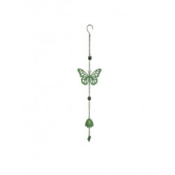 Carillon papillon vert pâle 17,5 x 6,5 x 92 cm - acier époxy - cloche décorative de marque Louis Moulin, référence: J9762000