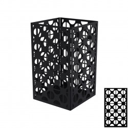 Photophore carré noir charbon 17,5 x 17,5 x 30 cm - acier époxy - motif géométrique de marque Louis Moulin, référence: J9762400