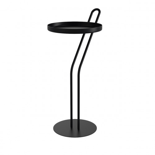 Sellette Angula noir 52 cm - plateau Ø 23 cm - acier époxy - Louis Moulin