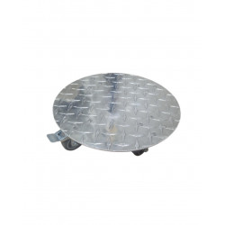 Roule plante aluminium Ø 30 cm - 4 roulettes dont 1 frein - charge 130 kg de marque Louis Moulin, référence: J9763000