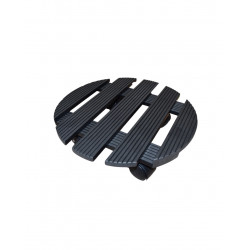 Roule plante rond noir 30 x 30 cm - acier époxy - 4 roulettes avec frein de marque Louis Moulin, référence: J9763100