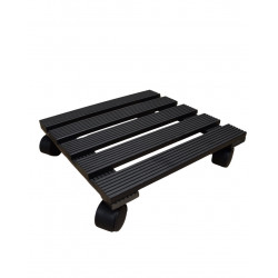 Roule plante carré noir 30 x 30 cm - acier époxy - 4 roulettes avec frein de marque Louis Moulin, référence: J9763200