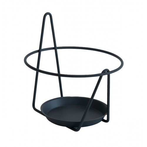 Porte-pot mural Essentis noir Ø 22 cm - soucoupe intégrée - charge 15 kg - Louis Moulin