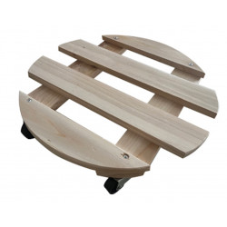 Essentis roule plante bois naturel Ø 37,5 cm - 4 roulettes - charge 80 kg de marque Louis Moulin, référence: J9765000