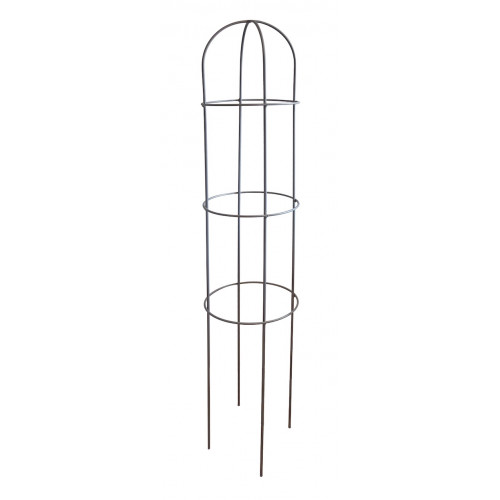 Treillage obélisque anthracite 28,5 x 150 cm - acier époxy - 3 cercles - Louis Moulin