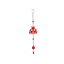 Carillon coccinelle rouge 17,5 x 6,5 x 92 cm - acier époxy - cloche décorative de marque Louis Moulin, référence: J9765300