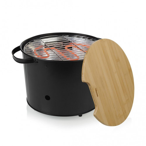 Barbecue hybride électrique et charbon 1400 W - grill rond 32 cm - thermostat réglable - Princess