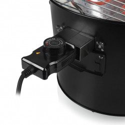 Barbecue hybride électrique et charbon 1400 W - grill rond 32 cm - thermostat réglable - Princess
