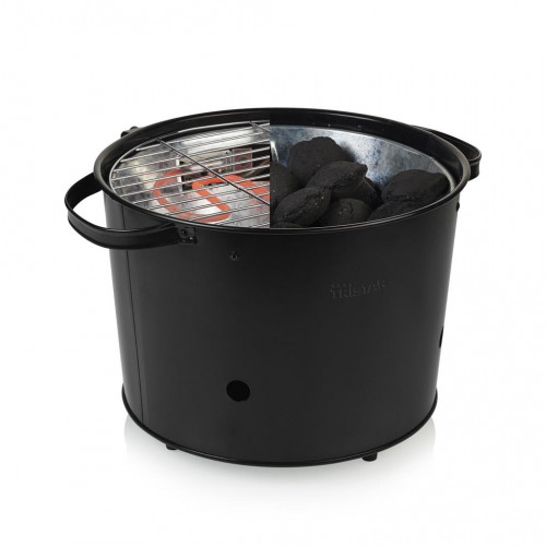 Barbecue hybride électrique et charbon 1400 W - grill rond 32 cm - thermostat réglable - Princess
