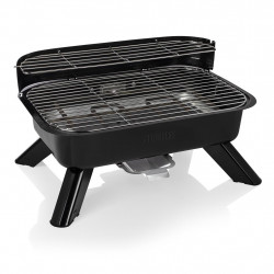 Barbecue hybride électrique et charbon 2000 W - surface 44 x 28,5 cm - 5 niveaux de chauffe de marque Princess, référence: J9768000