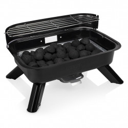 Barbecue hybride électrique et charbon 2000 W - surface 44 x 28,5 cm - 5 niveaux de chauffe - Princess
