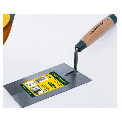 Truelle carrée 22 cm manche bois - lame souple en acier trempé - Leborgne