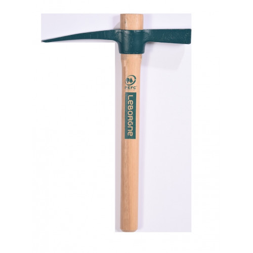 Martelette brique 37 cm - manche bois PEFC et tête acier forgé - Leborgne