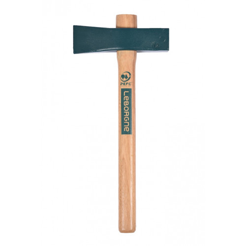 Têtu à tranche 1,2 kg 37 cm - manche bois PEFC et tête acier forgé - Leborgne