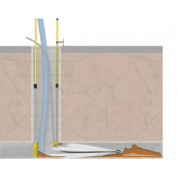 Pelle filtrante d’hydrocurage Nanovib 22 cm manche télescopique 2 à 3,5 m - filtration des déchets - Leborgne