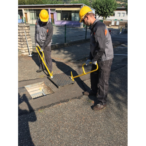 Lève-plaques Télécom Nanovib 110 cm - soulèvement de plaques jusqu’à 80 kg - Leborgne