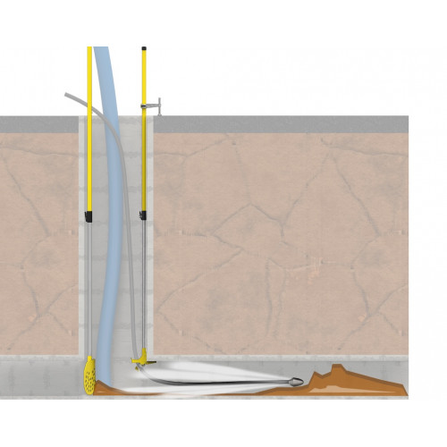 Pelle filtrante d’hydrocurage Nanovib 45 cm manche télescopique 2 à 3,5 m - filtration des déchets - Leborgne