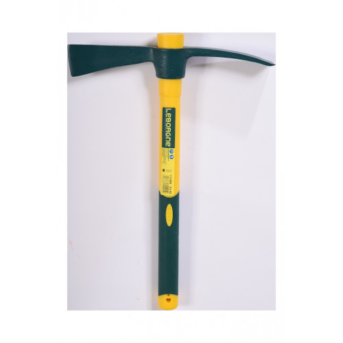 Pioche alcotana panne et hache 37 cm - acier forgé trempé avec manche Novagrip - Leborgne