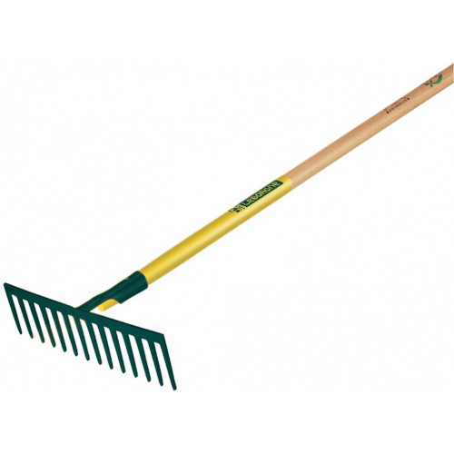 Râteau 16 dents droites 150 cm - manche bois PEFC pour nivelage et ratissage - Leborgne