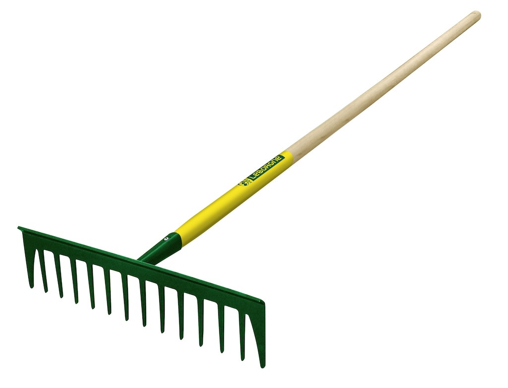 Râteau Batipro 14 dents droites 150 cm manche bois PEFC pour ratisser et niveler - vue 2
