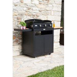 Plancha gaz Pure 375 noir - Plaque fonte émaillée 75 x 40 cm - 7,2 kW - Origine France Garantie - LE MARQUIER