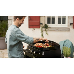 Plancha gaz Pure Edition noire - Meuble avec tablettes - 5,4 kW - Origine France Garantie - LE MARQUIER
