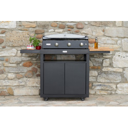 Desserte meuble 80 noire - Plateau 80 x 55 cm - Tablettes coulissantes - Origine France Garantie - LE MARQUIER