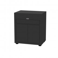 Meuble avec tiroir noir - 80 x 55 cm - Portes et tiroir push pull - Acier époxy de marque LE MARQUIER, référence: J9801400