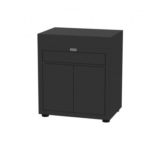 Meuble avec tiroir noir - 80 x 55 cm - Portes et tiroir push pull - Acier époxy - LE MARQUIER
