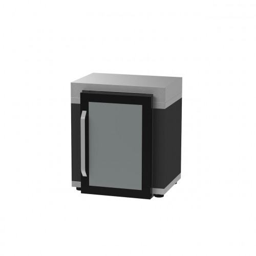 Meuble frigo Duo - 80 x 55 cm - Espace ouvert - Inox et acier noir - Origine France Garantie - LE MARQUIER