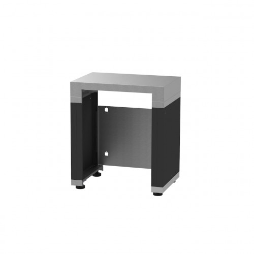 Meuble frigo Duo - 80 x 55 cm - Espace ouvert - Inox et acier noir - Origine France Garantie - LE MARQUIER