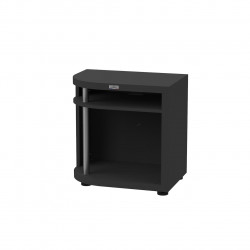 Meuble cuisson arrondi gauche noir - 80 x 55 cm - Étagère acier - Origine France Garantie de marque LE MARQUIER, référence: J9801900