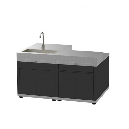 Cuisine îlot 4 éléments Duo - Évier intégré - Meubles modulables - Origine France Garantie - LE MARQUIER