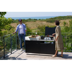 Cuisine îlot 4 éléments Duo - Évier intégré - Meubles modulables - Origine France Garantie - LE MARQUIER