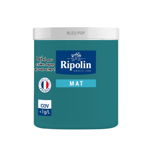 Testeur peinture bleu pop mat Interieur RIPOLIN 75 ml - RIPOLIN