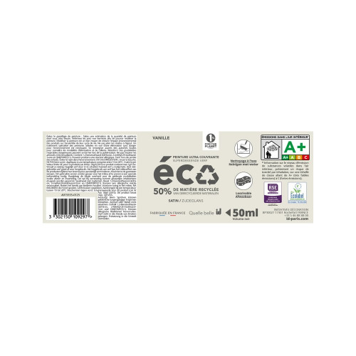 Peinture mur vanille satin ID 0.05L - ID